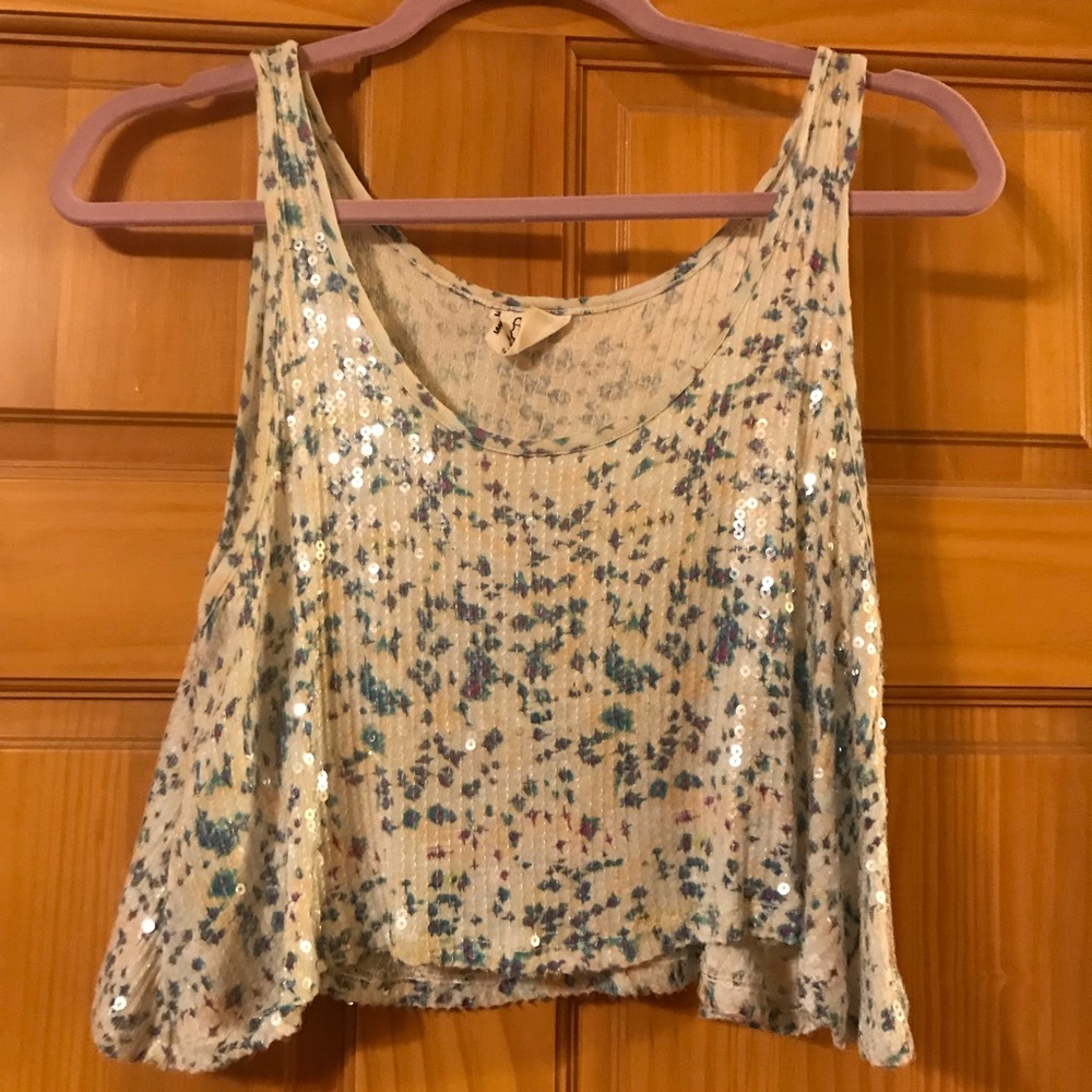 Glitter crop tank